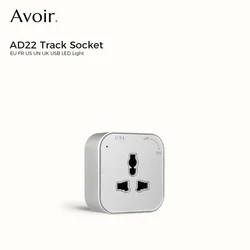 Avoir AD22 Square Track Socket Adapter Electrical Outlets Usb Wall Socket Plastics Universal Plug Kitchen Accessories Eu Sockets