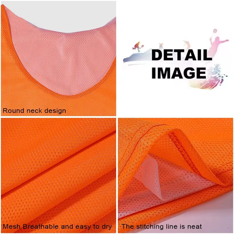 12Pcs Reversible Soccer Training Vests Double-Layer Mesh Football Bibs Team Practice Scrimmage Match Breathable Sports Jerseys