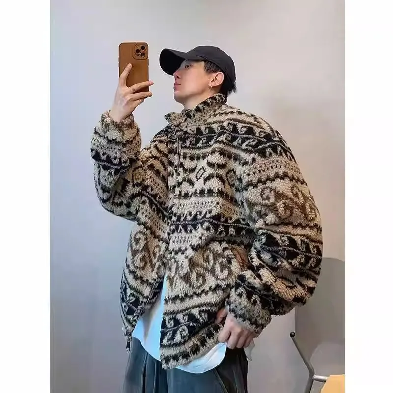 

Men's Autumn Winter Large Size 300 Pou Jaet Zipper Loose Warm Retro Sle Slimming Trendy Outerwear Ethnic Sle Coat