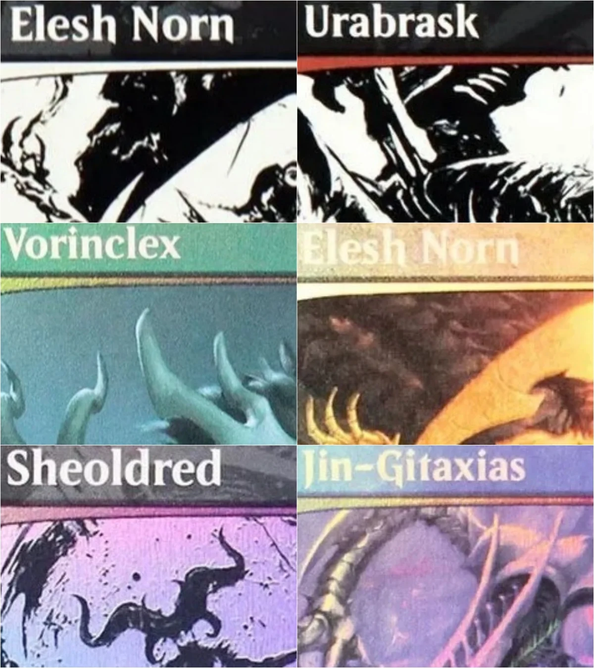 

MOM "Jin-Gitaxias/Vorinclex/Urabrask" Top Quality Magical Proxy Black Proxy Playing Cards Gathering Board Game Trading Cards