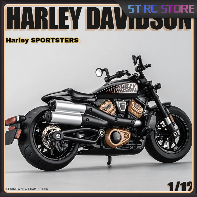 New Harley Motorcycle Model Simulation Alloy Motorcycle Ornaments Collection Children'S Toys Metal Birthday Gifts For Men.