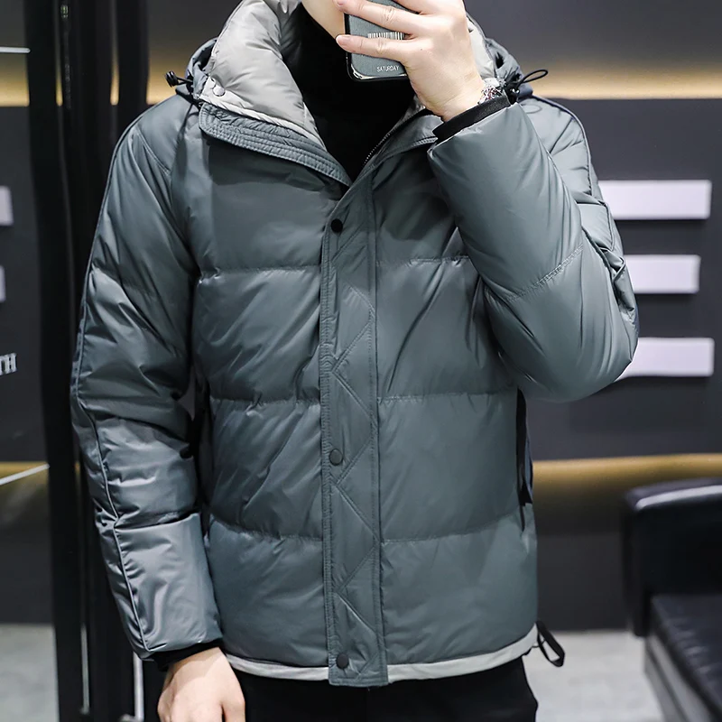 

2023 Men White Duck Down Coats Hooded Winter Multi-Pocket High Quality Duck Down Jacket Male Casual Warm Clothing