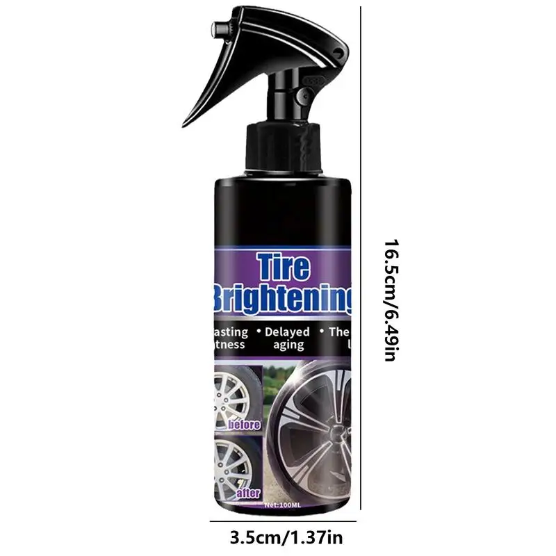 Tire Shine Spray 100ml High Shine & Durability Long-Lasting Coating Agent UV Protection Repels Dirt & Water Coating Agent