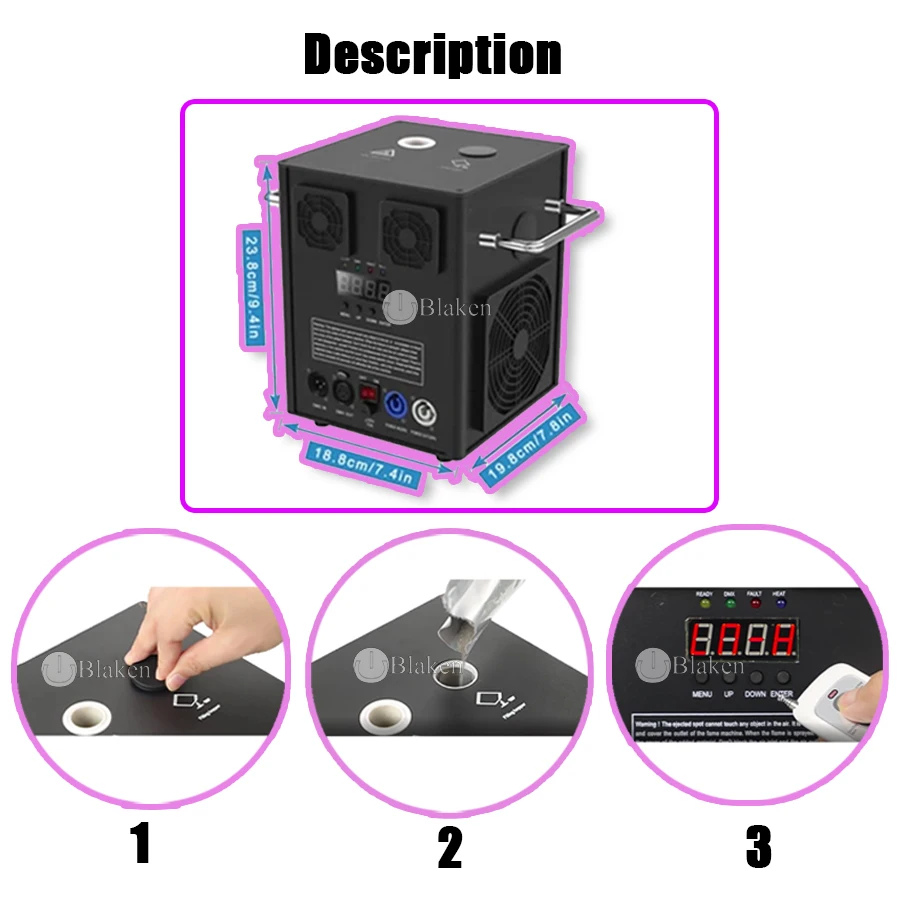 Máquina de chispa fría para escenario, dispositivo de 8 piezas, 600W con 2 cajas de vuelo, DMX, fuente de fuegos artificiales fríos remota