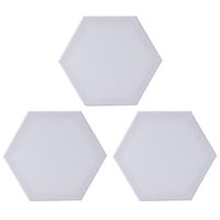 3 Pcs Hexagon Cotton Drawing Board Thicken Painting Board Artist Canvas Board Oil Paint Canvas Sketchpad (White, 125cm Side
