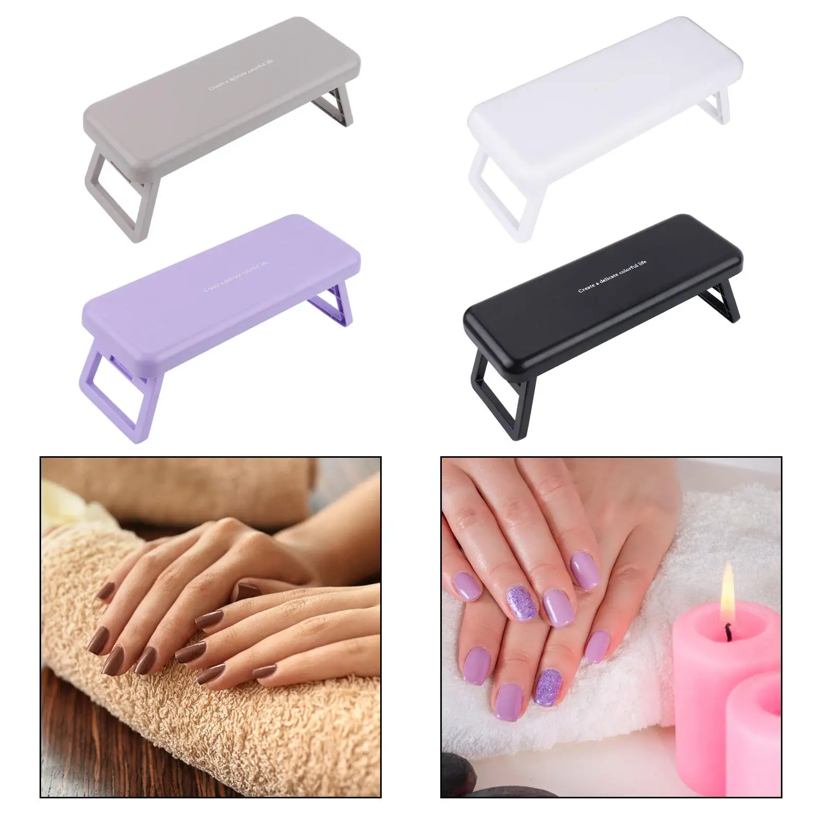 Soporte antideslizante para Reposabrazos de uñas, almohada de manicura plegable para el hogar, bricolaje