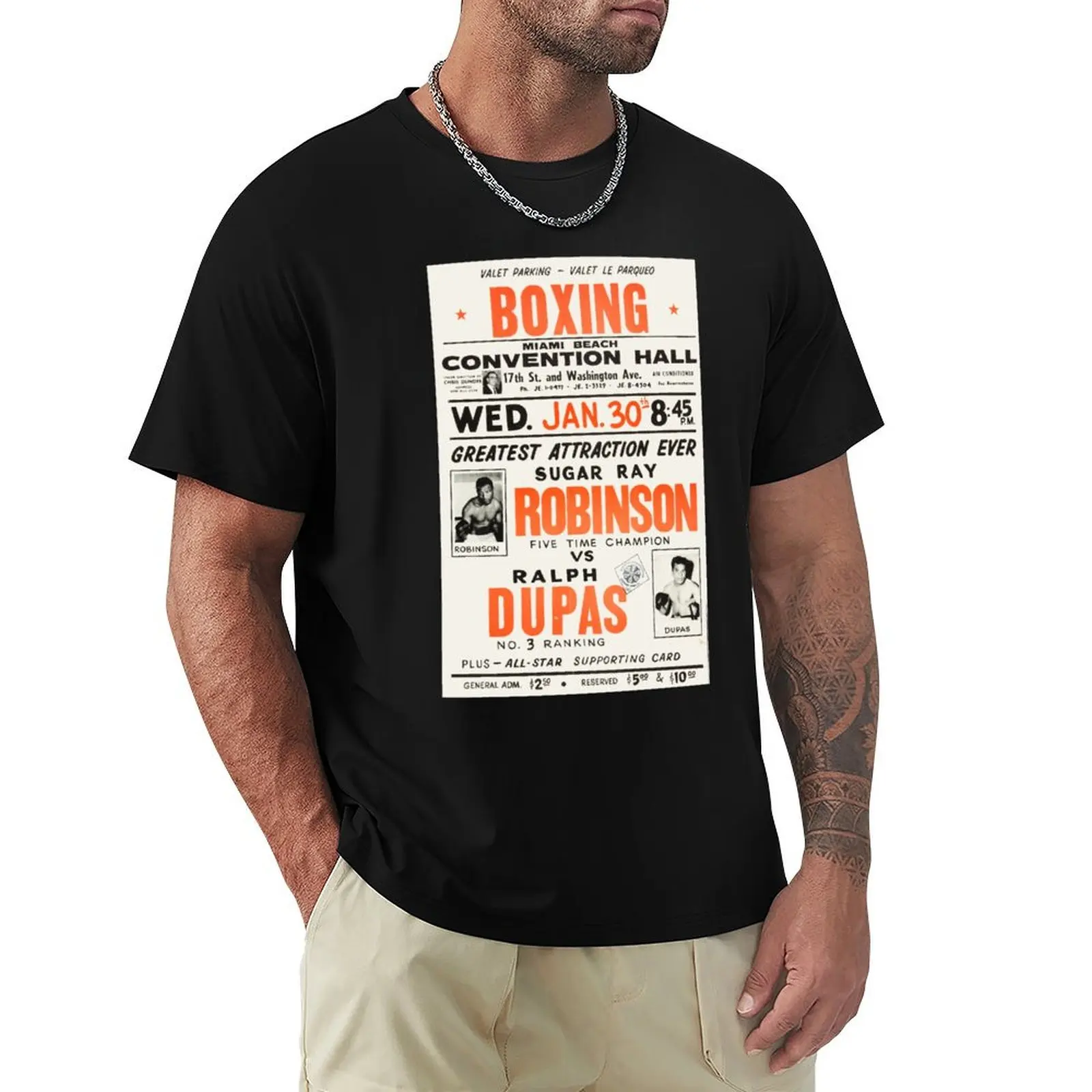 Boxing Poster and T-Shirt Large Size Short Sleeve T-Shirt