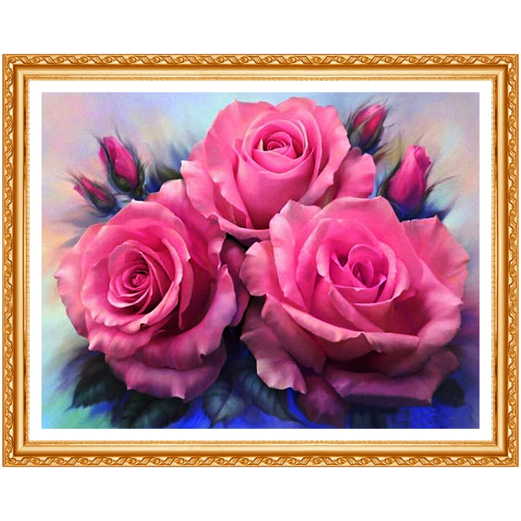 Diamond  Flowers Diamond Embroidery Full Kit Square Diamond painting Cross Stitch Peony Pattern Rhinestone Handmade