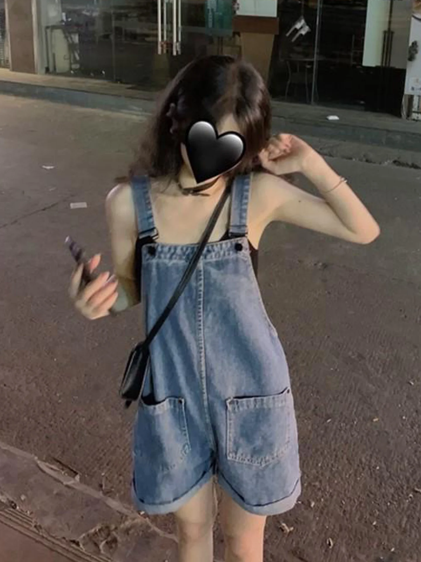 

Женские летние джинсовые шорты-комбинезон с высокой талией в стиле ретро, свободного кроя, из выстиранного денима, очаровательные, универсальные, с широкими штанинами