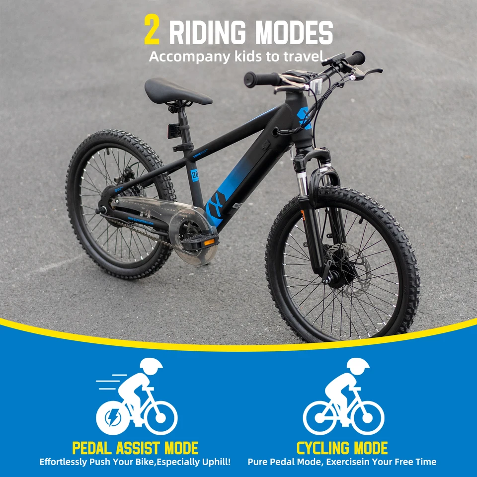 JOYSTAR Electric Mountain Bike for Kids 20"  Boys Girls Teens Ages 7+ with Removable Battery 250W Motor And Disc Brakes image 9