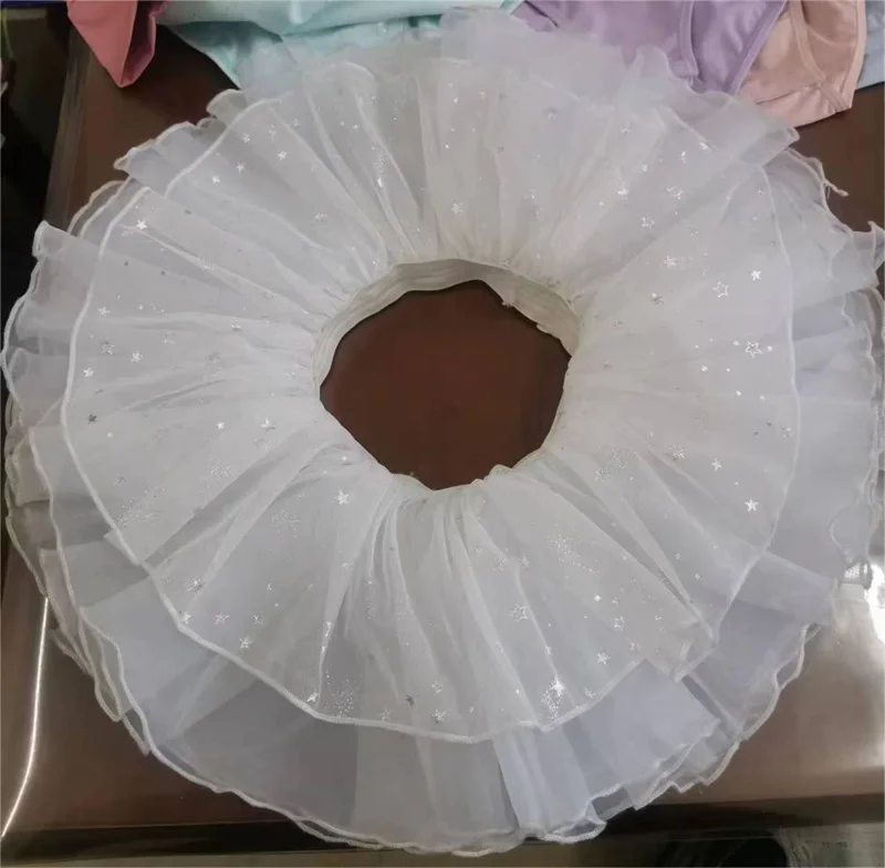 Hot Sale Fashion Cute Kids Girls Children Ballet Tutu Skirt Dance Wear Organza Short Tulle Skirt with sparkle stars