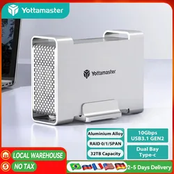 Yottamaster 2 Bay RAID Hard Drive Enclosure 2.5