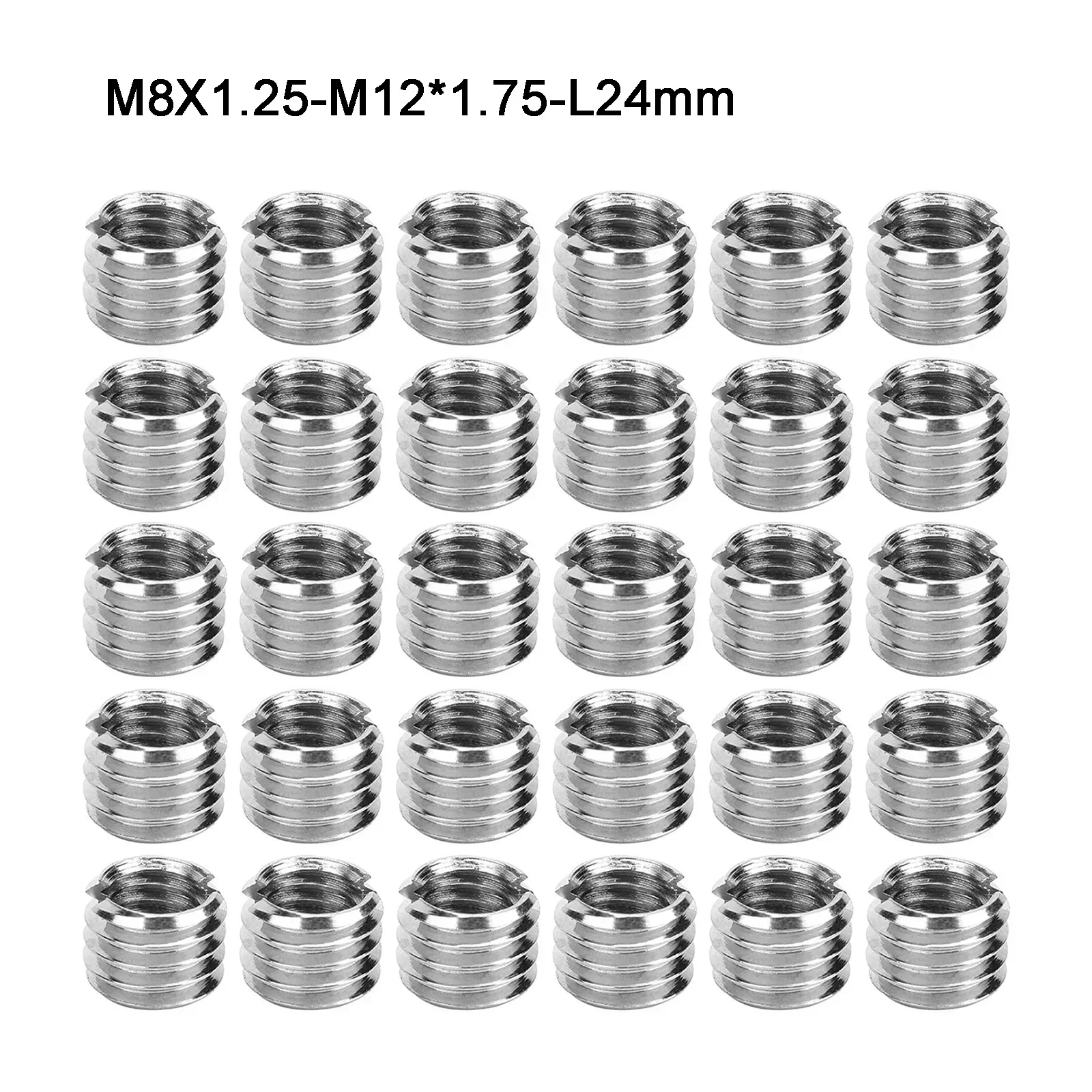 Robust and Easy to Use Threaded Insert 30X Threaded Inserts Inner M8X1 25 Outer M12X1 75 Length 1024MM Male Female Nut