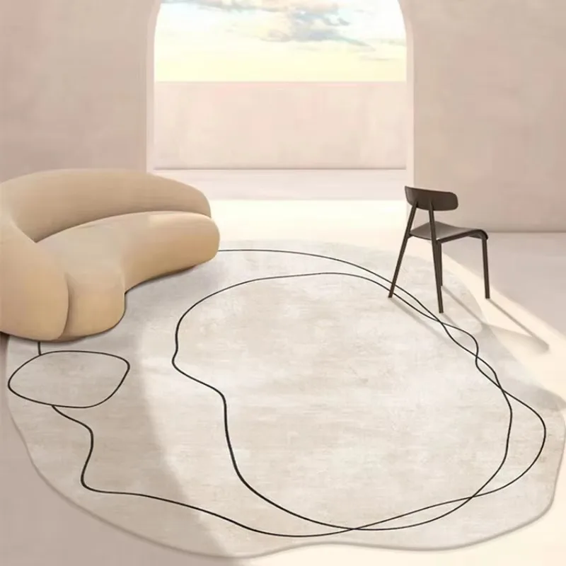 VIKAMA Minimalist-Style Custom-Shaped Art Rug for Living Rooms and Bedrooms—Noise-Reducing, Machine-Washable Home Decor