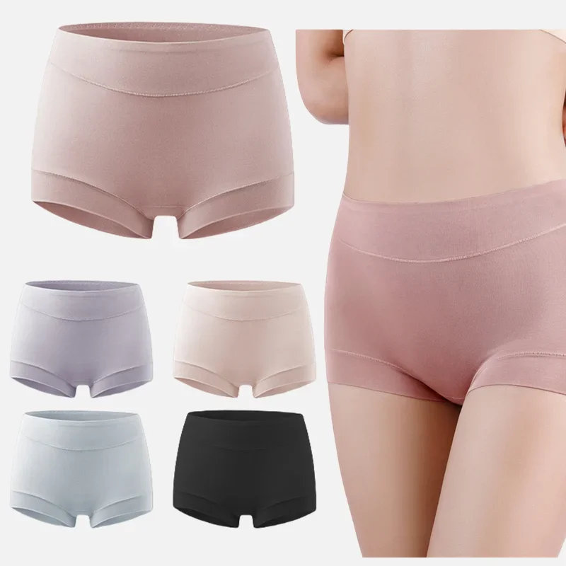 

2Pcs Women's Panties 60S Modal Female Underwear High-Rise Sexy Boxers Shorts Underpants Briefs M-XXL Breathable Soft Comfortable