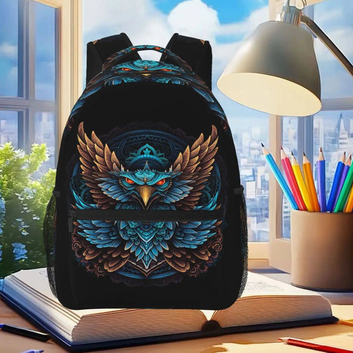 

Fierce Eagle Backpack Student Boys Girls BookBag Children School Bag Computer Shoulder Bags for Men Women