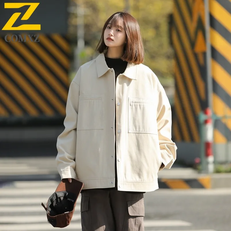 

COMXZ Premium Jacket Men Casual Stand Collar Outdoor Fitness Lightweight Hiking Workwear Mountaineering Autumn loose Garment