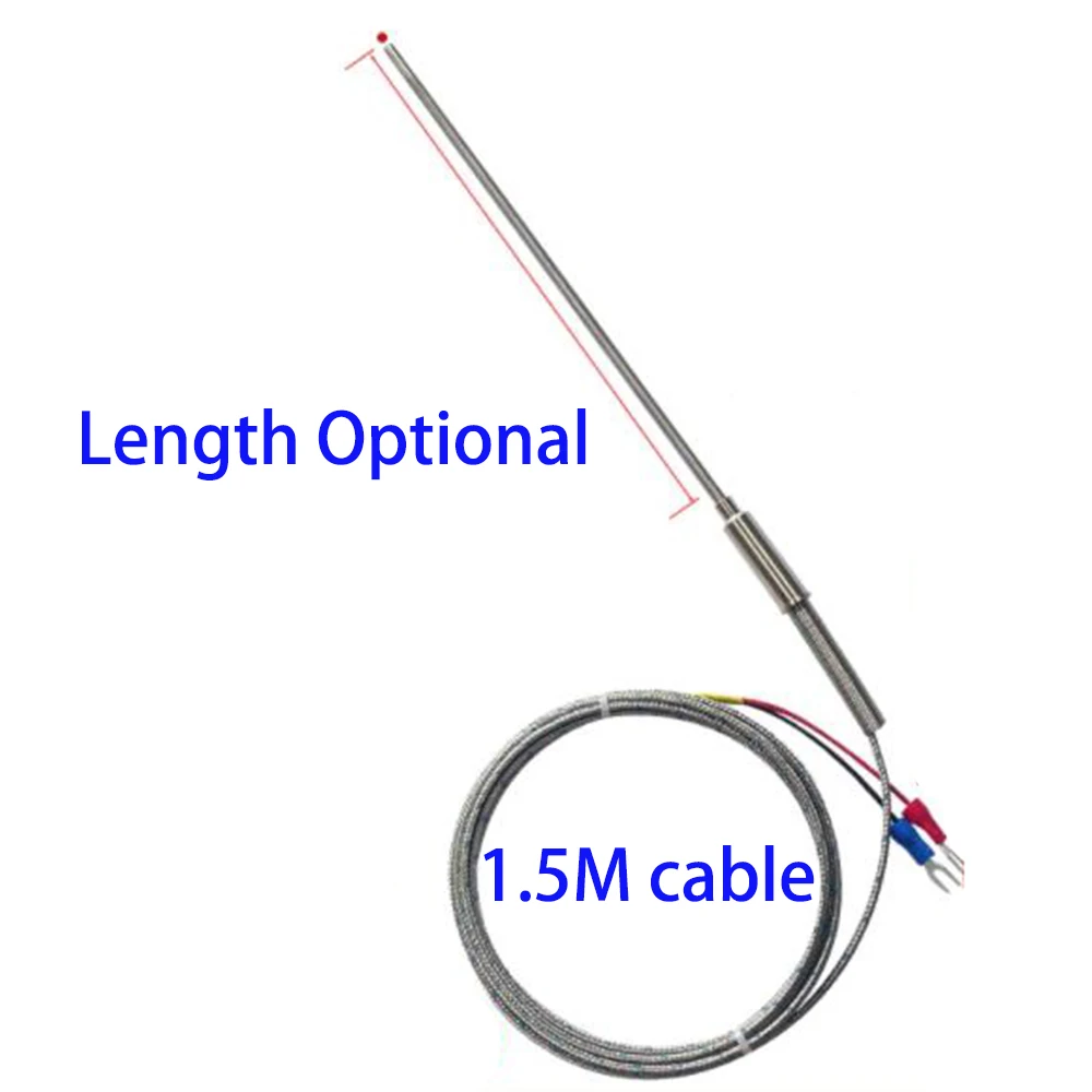 Imagem -03 - Sonda Termopar tipo k Sensor de Temperatura Cabo 1500 mm Diâmetro mm mm mm mm mm 100 mm 300 mm Wrnk191