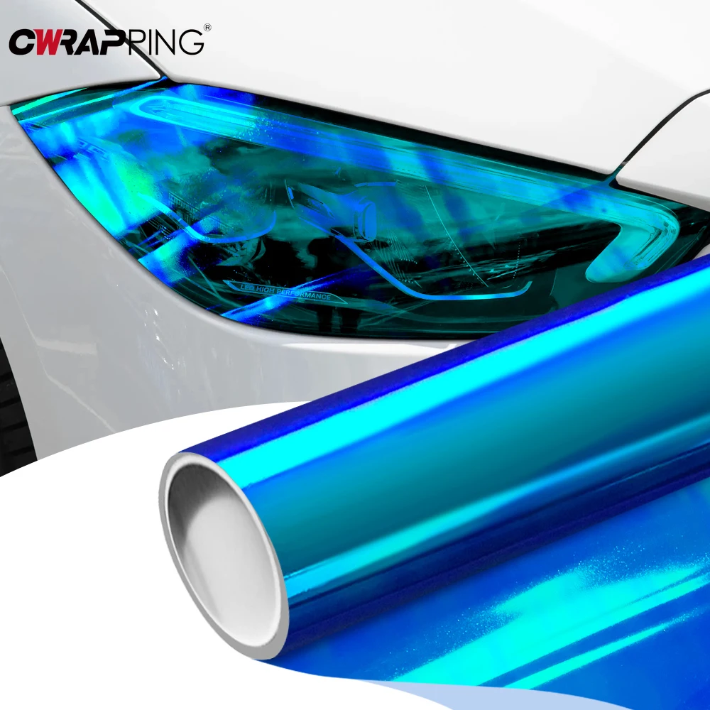 Car Stickers Chameleon Headlight Film Glossy Headlight Tint Fog Brake Light Chameleon Stickers for Motorcycle Car Accessories