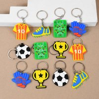 6/12Pcs Soccer Party Favors Keychain Kids Sports Theme Birthday Party Silicone Football Pendants Goodie Bag Pinata Fillers Toy