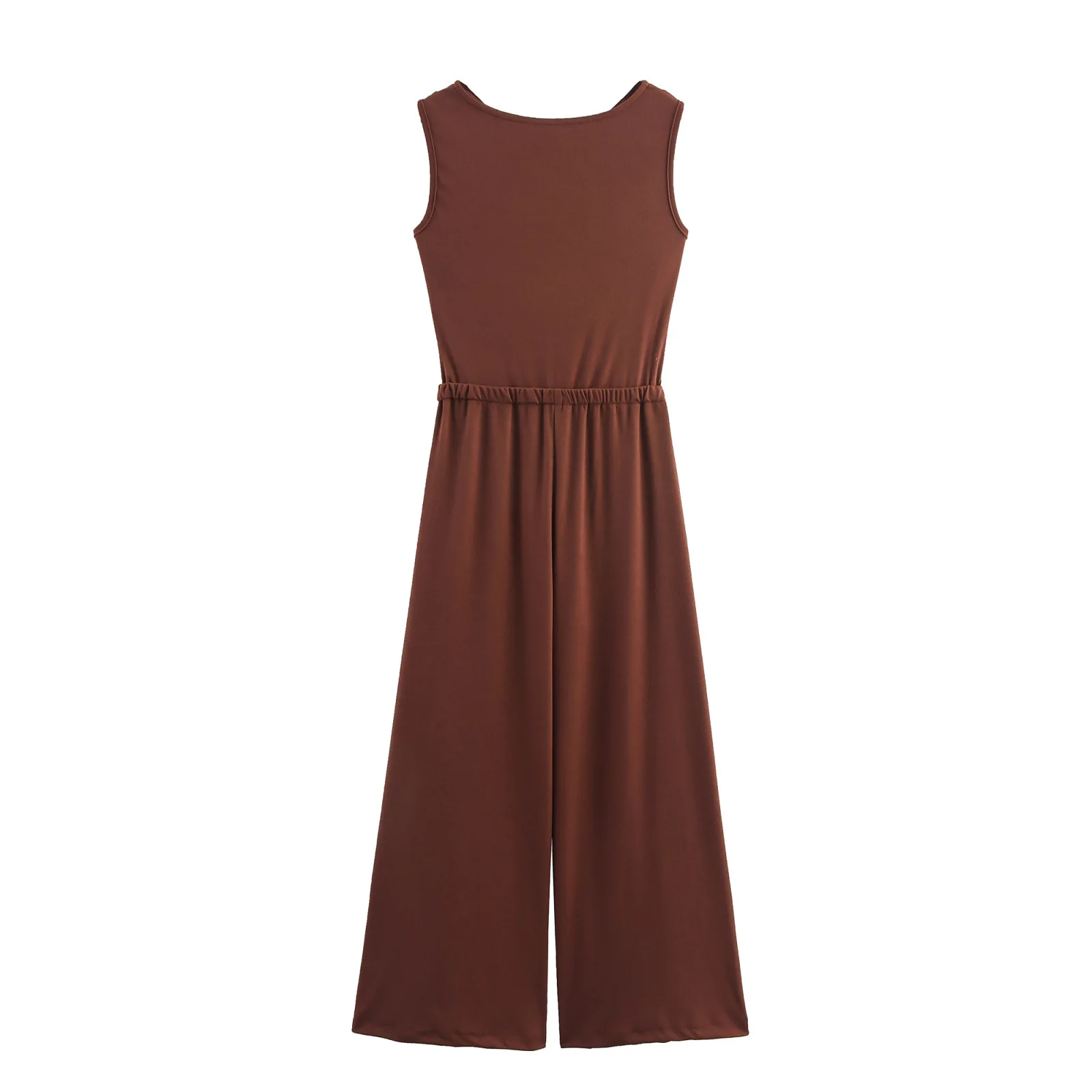 Women's Summer Sleeveless Wide Leg Hollow Jumpsuit Turtleneck Pleated Jumpsuit Casual Slim Fit Summer Elegant Outfit