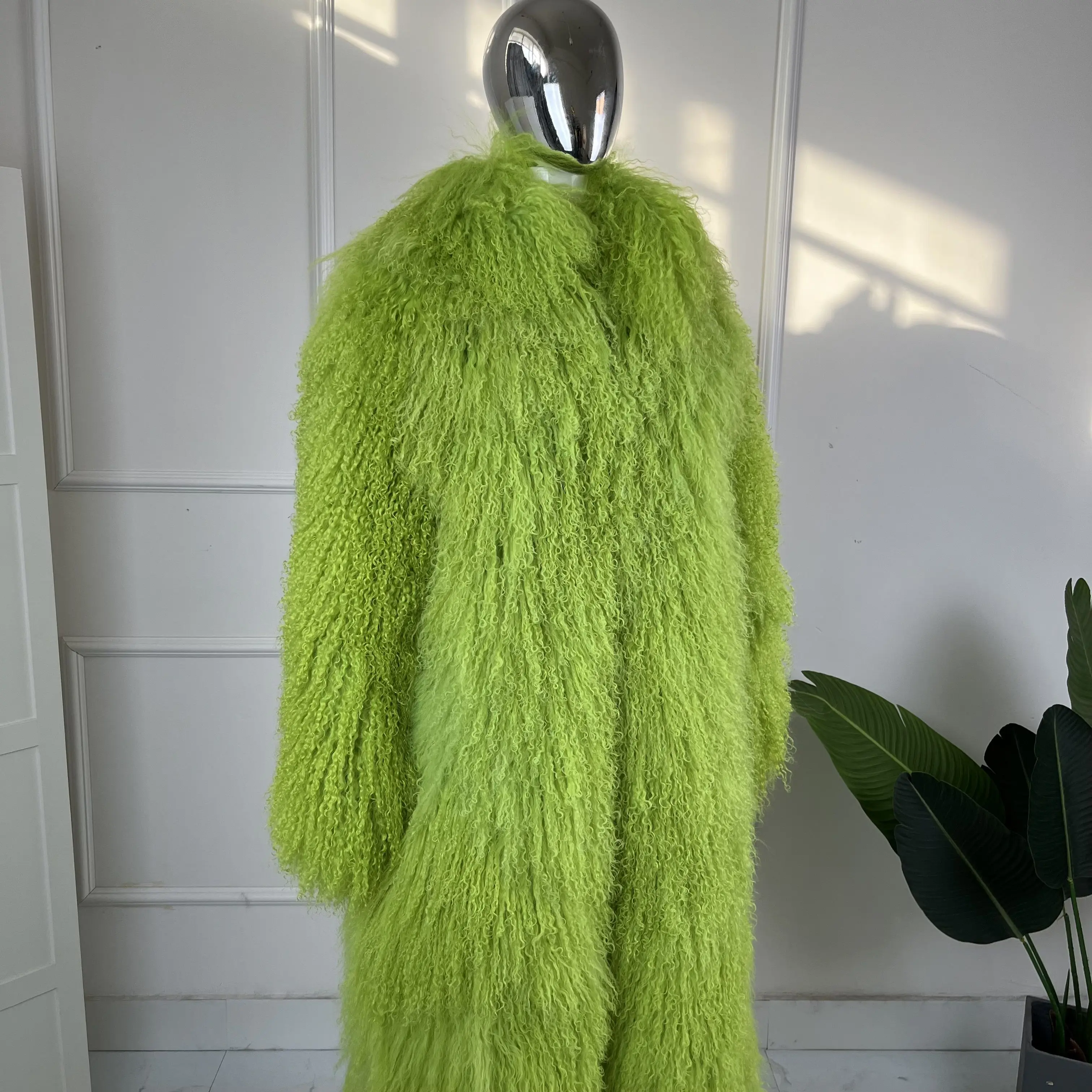 Frauen Kleidung Pelz langen Mantel mongolischen Lammfell Jacke Frauen Luxus Schaffell Mäntel Winter warmen flauschigen Mantel