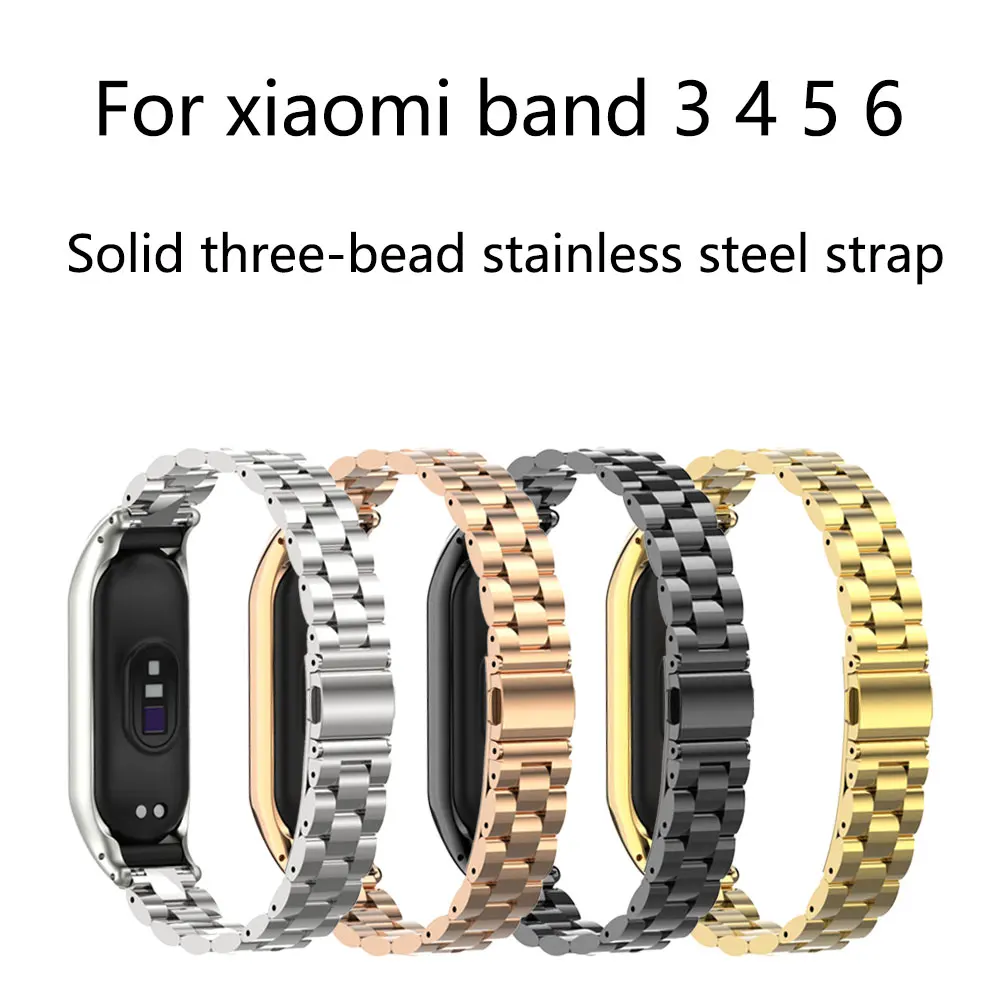 Strap For Xiaomi Mi  Strap Miband 6 5 4 3 Metal Wristbands For Xiaomi Mi Band 6 Bracelet Stainless Steel Watchband Accessories