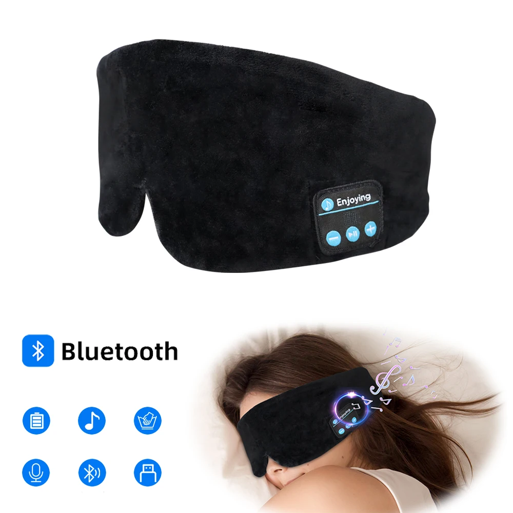 

Bluetooth Sleeping Mask For Women Men Wireless Headphones for Sleeping Airplane Travel Light Blocking Music Mask