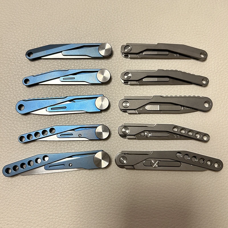 MINI TC4 Titanium Alloy Scalpel Unpacking Pocket Knife With Blade Fixing Screw Outdoor Folding Knife No24/23/11 Surgical Blade K