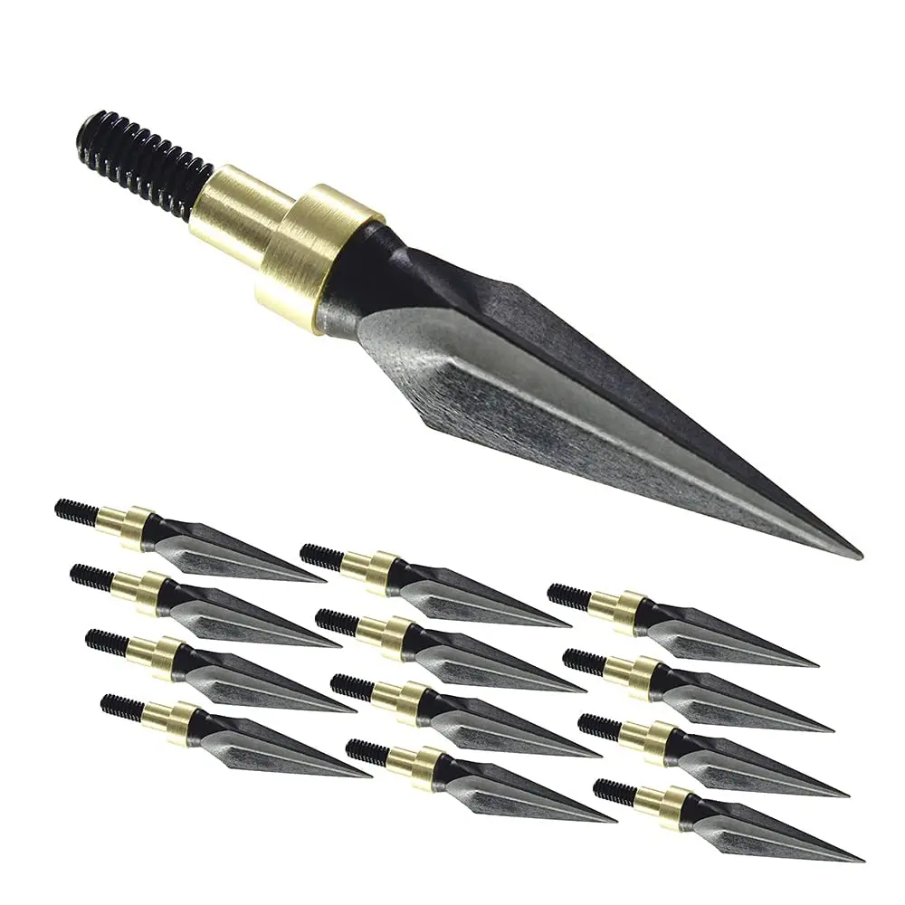 Wisdom Hunting Broadheads 100/125 Grains One Piece Broad Head Archery Target Tip Arrowheads, Archery Field Points 12 Pk and 1 PC