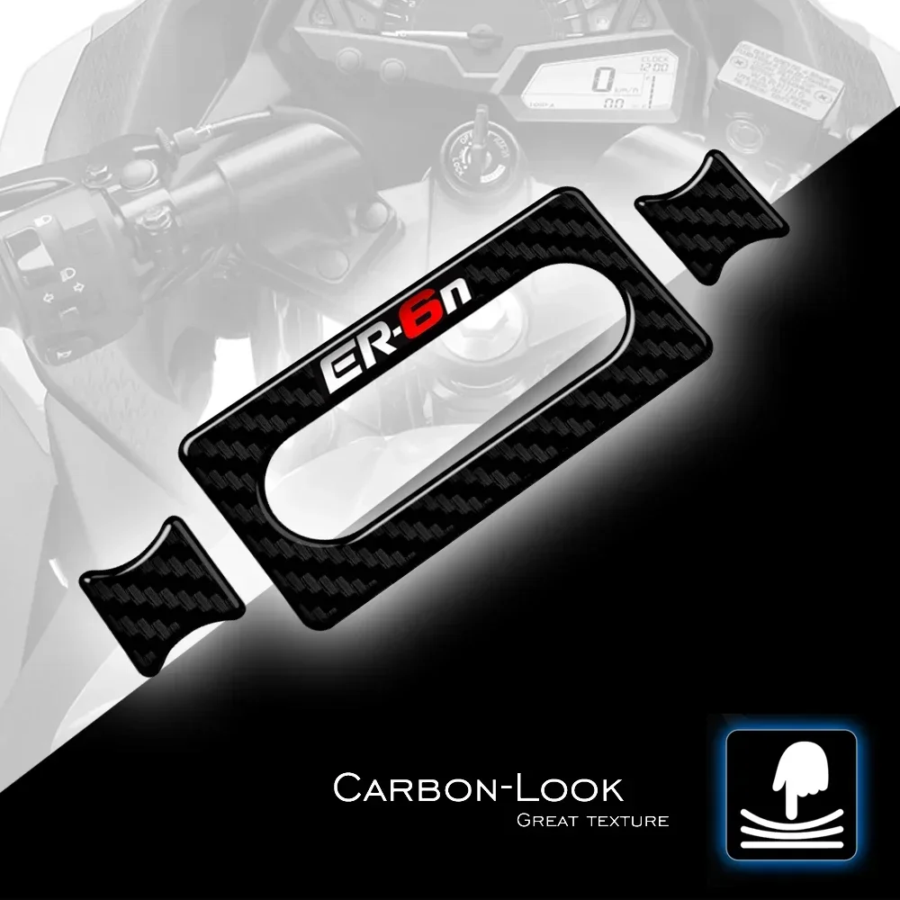 

Motorcycle Top Triple Clamp Yoke Sticker Console Steering bracket Sticker Case for ER-6N 2007-2008 3D Carbon-look