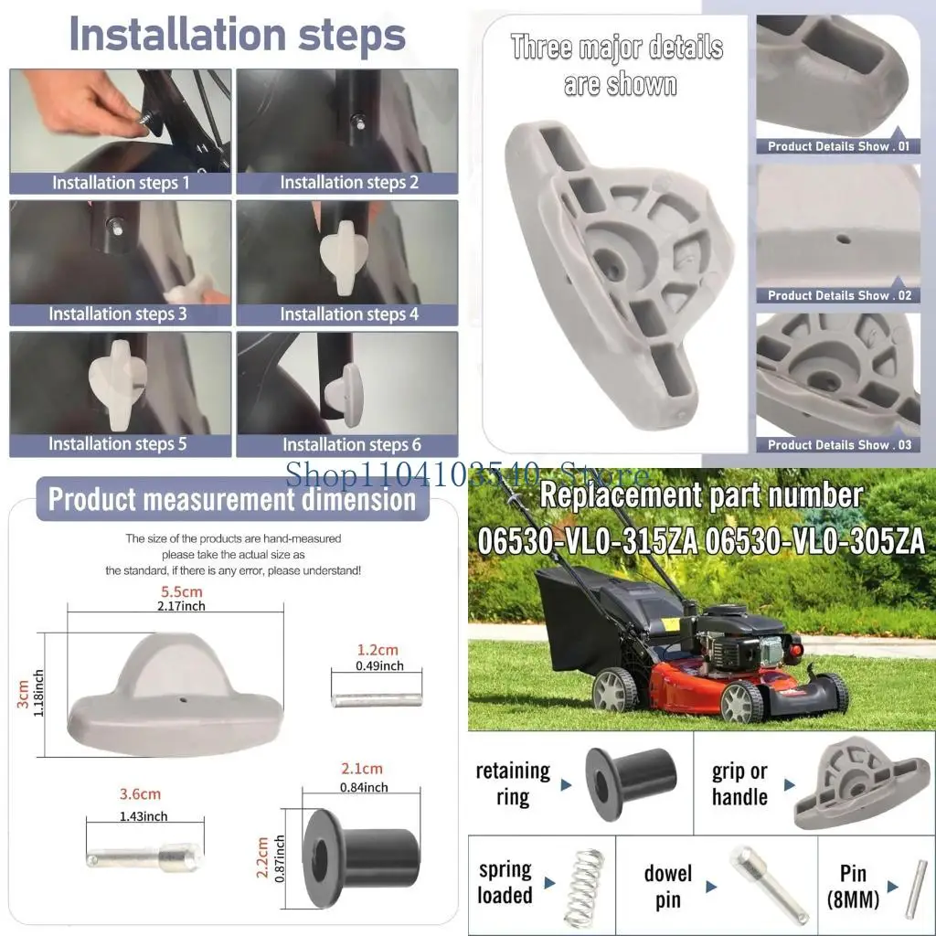 

Набор регулировки ручки 02DC для газонных косилок Easy Установка пластикового инструмента Аксессуар 53125-VL0-B00ZA