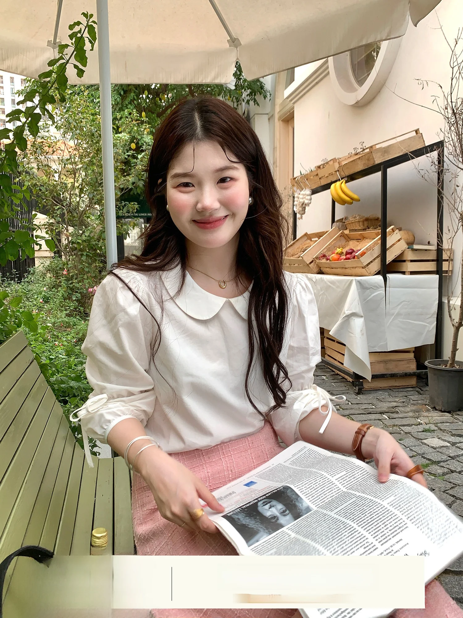 

Корейский Sle Long Sve, повседневный женский кукольный воротник, весна-осень, смесь хлопка, устойчивый к деформации, полосатый горошек