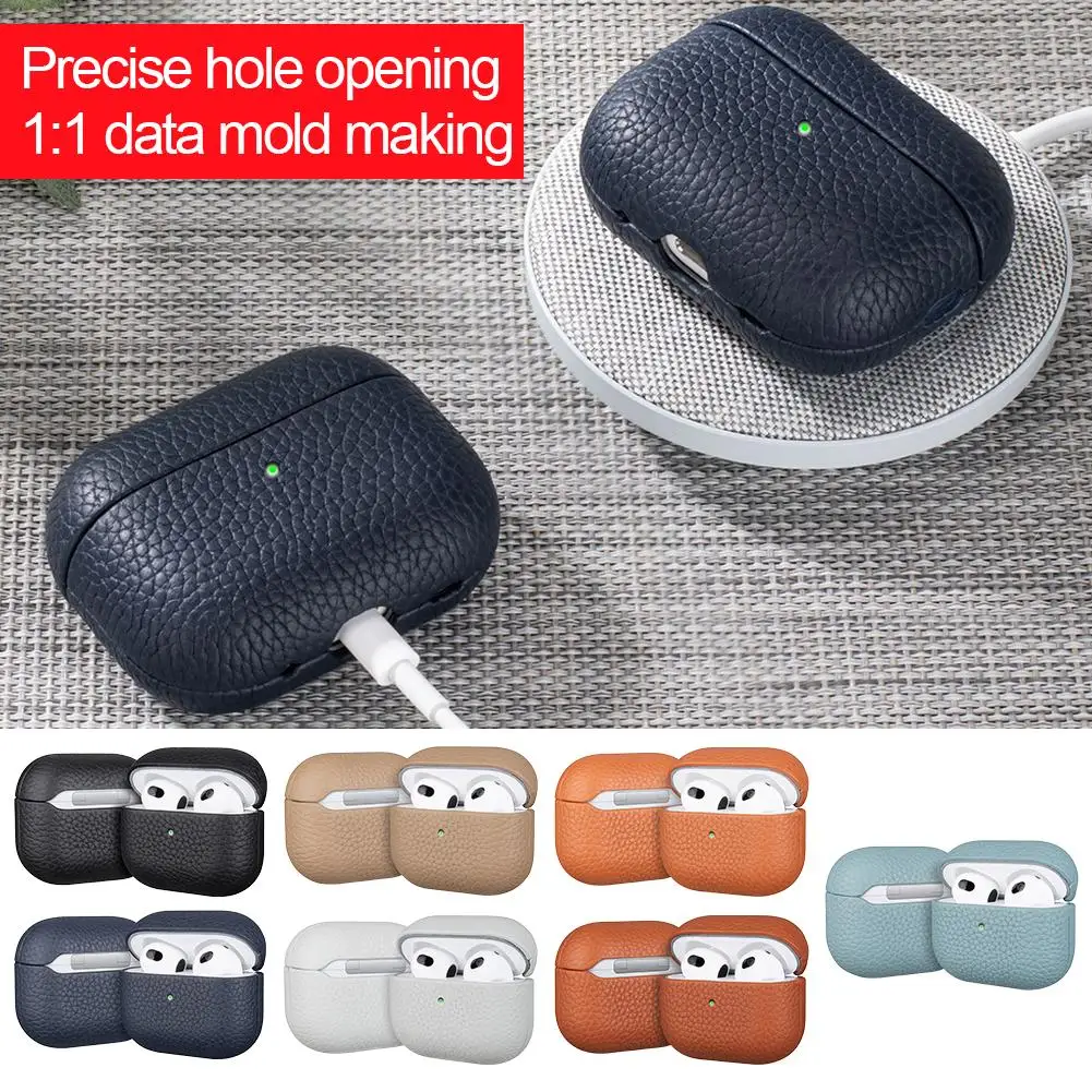 حافظة جلدية لأجهزة AirPods 4 حافظات سماعات أذن للأعمال لأجهزة Apple AirPods 4 4th Generation 2024 غطاء سماعة الرأس Mag