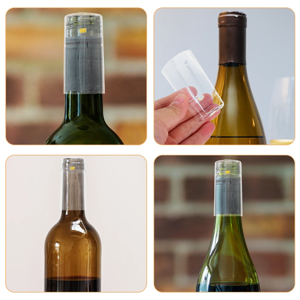 

100pcs Heat Shrink Capsules Red Tops Covers Wine Shrink Wraps Sealing Stoppers For Home Party Club Liquor Bottle Covers