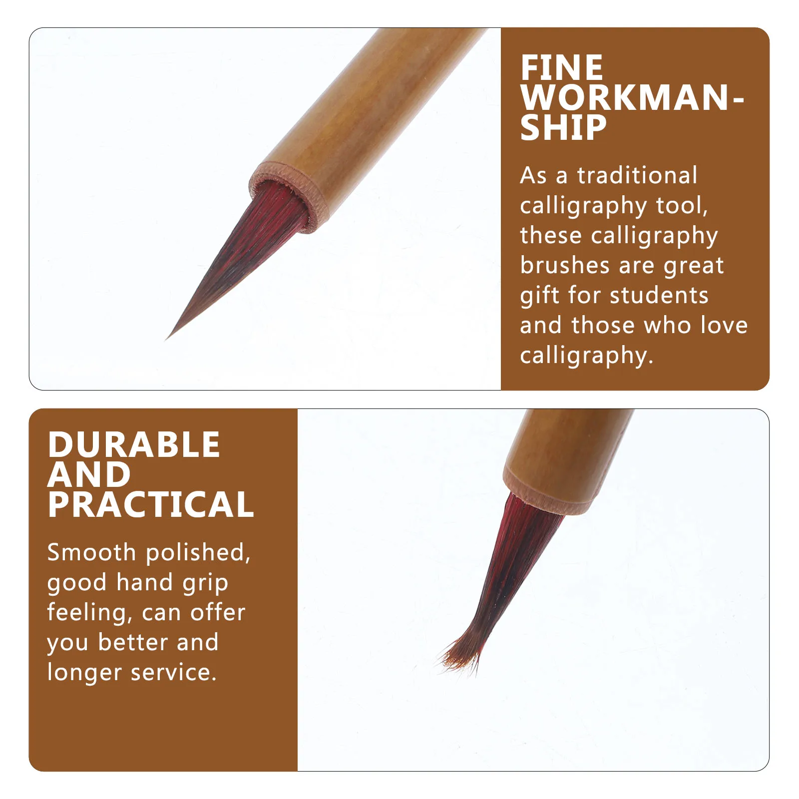 

3Pcs Small Script Calligraphy Brushes Premium Material Smooth Writing Grip Portable for Chinese Calligraphy Watercolor Painting