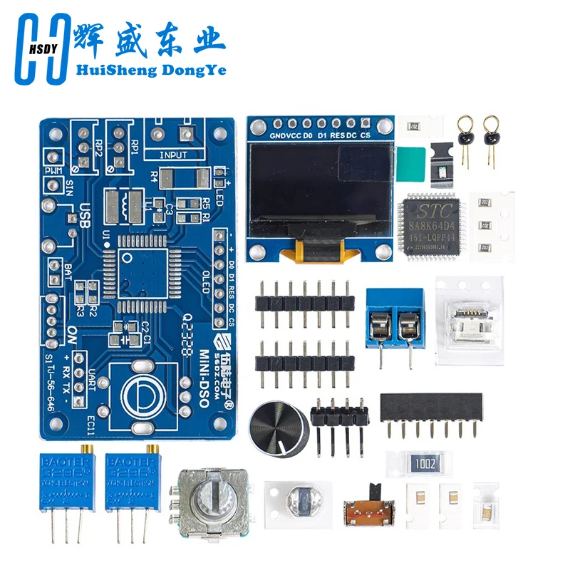 Mini DOS LCD Oscilloscope Kit STC8K8A Single Chip Microcomputer Electronic Welding Training and Production of Loose Parts