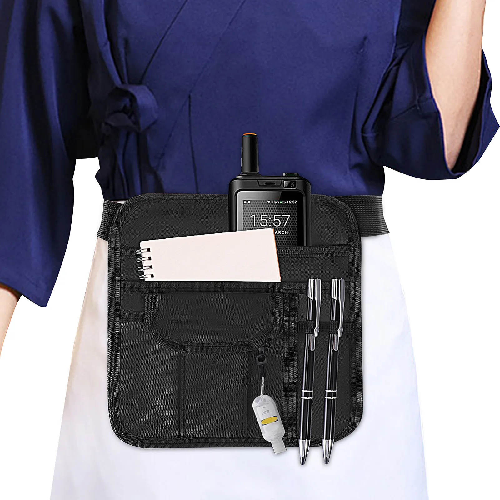 

Фартук-пояс для официанток с множеством карманов, из оксфордской ткани, для инструментов, для плотников, с поясной сумкой, для обслуживающего персонала, рабочая одежда