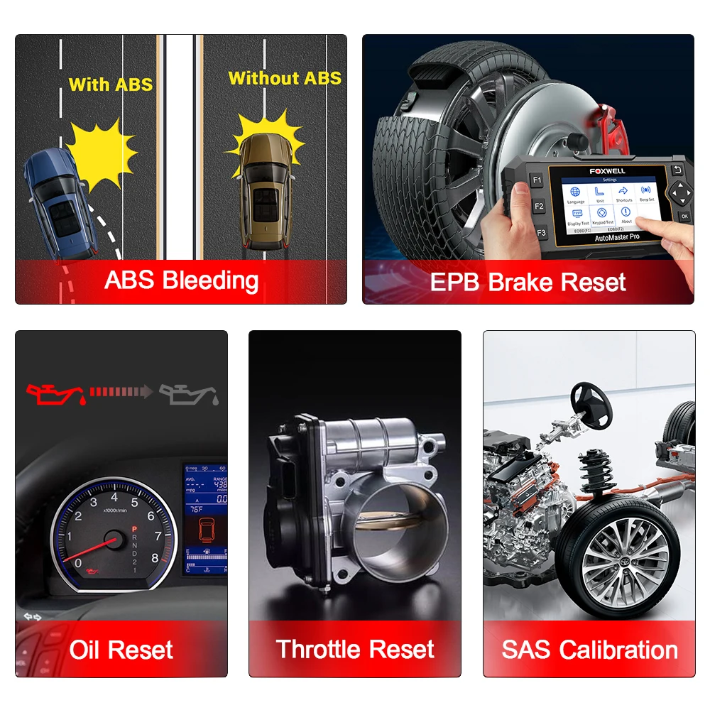 FOXWELL NT614 Elite OBD2 Scanner ABS SRS Engine AT Diagnosis with Oil Light EPB ABS SAS TPS Reset Car OBD 2 Diagnostic Tool