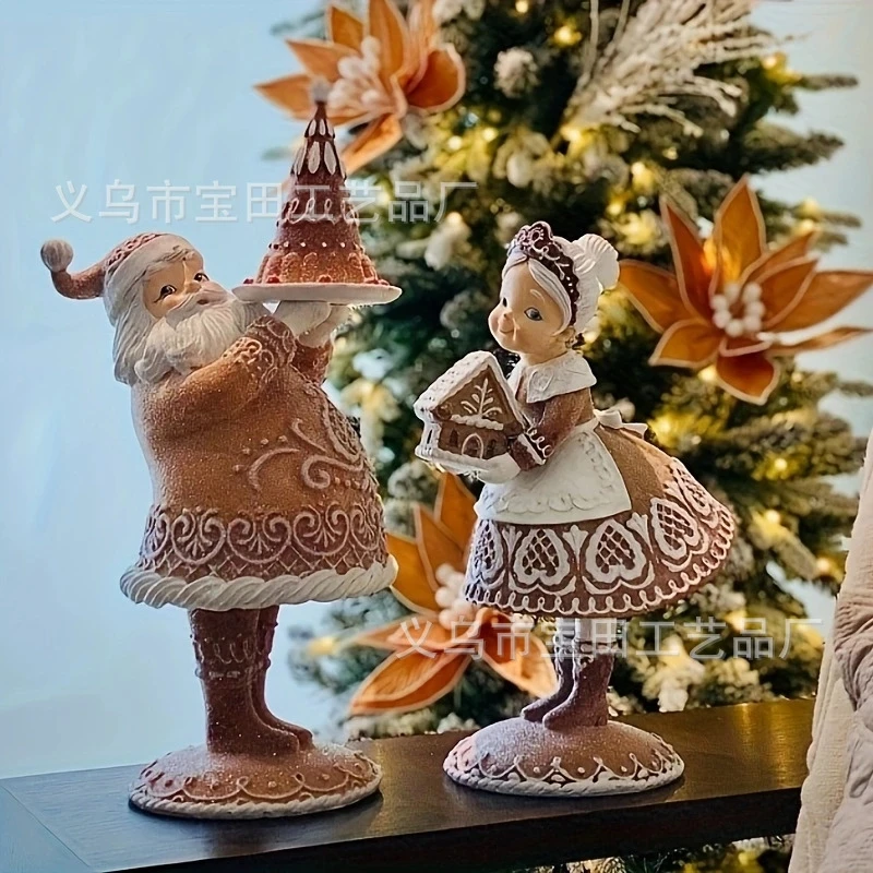 

2Pc Christmas Gingerbread Man Gnome Handmade Swedish Tomte Figurines For Xmas Party Centerpiece Table Home Decor Gift For Kids