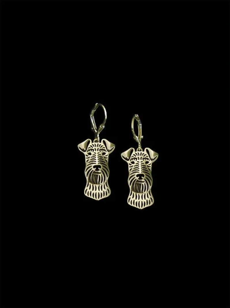 Trendy Airedale Terrier Dog Drop Earrings