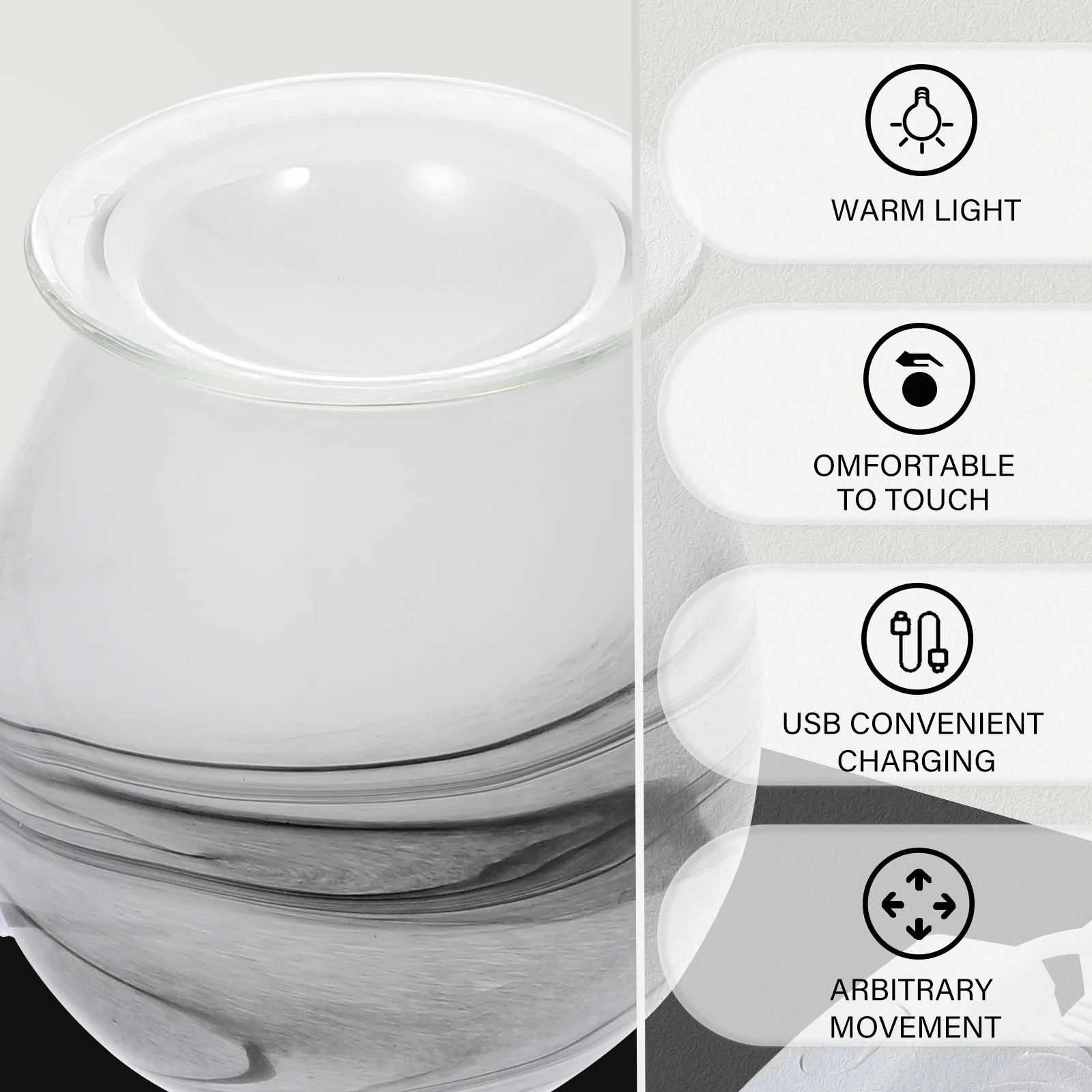 

1Pcs Wax Melting Lamp Fragrance Lamp Fire-Free Essential Oil Aromatherapy Night Light Decor Wax Melter Night Light