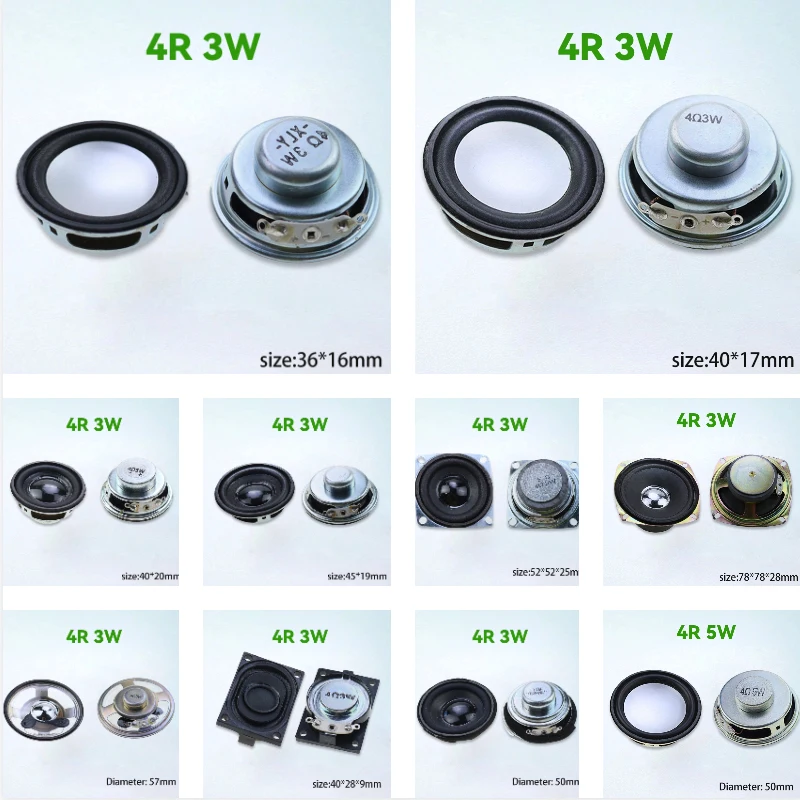 2PCS Lautsprecher Horn 4R 3W 5W Durchmesser 36mm 40mm 45mm 50mm 52mm 57mm 78mm Verstärker Gummi Dichtung Lautsprecher Trompete 4 ohm