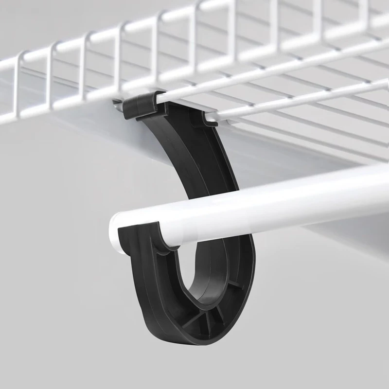 Hanging Closet Pole Support Closet Rack Bar Bracket Sturdy J-Shaped Closet Bracket