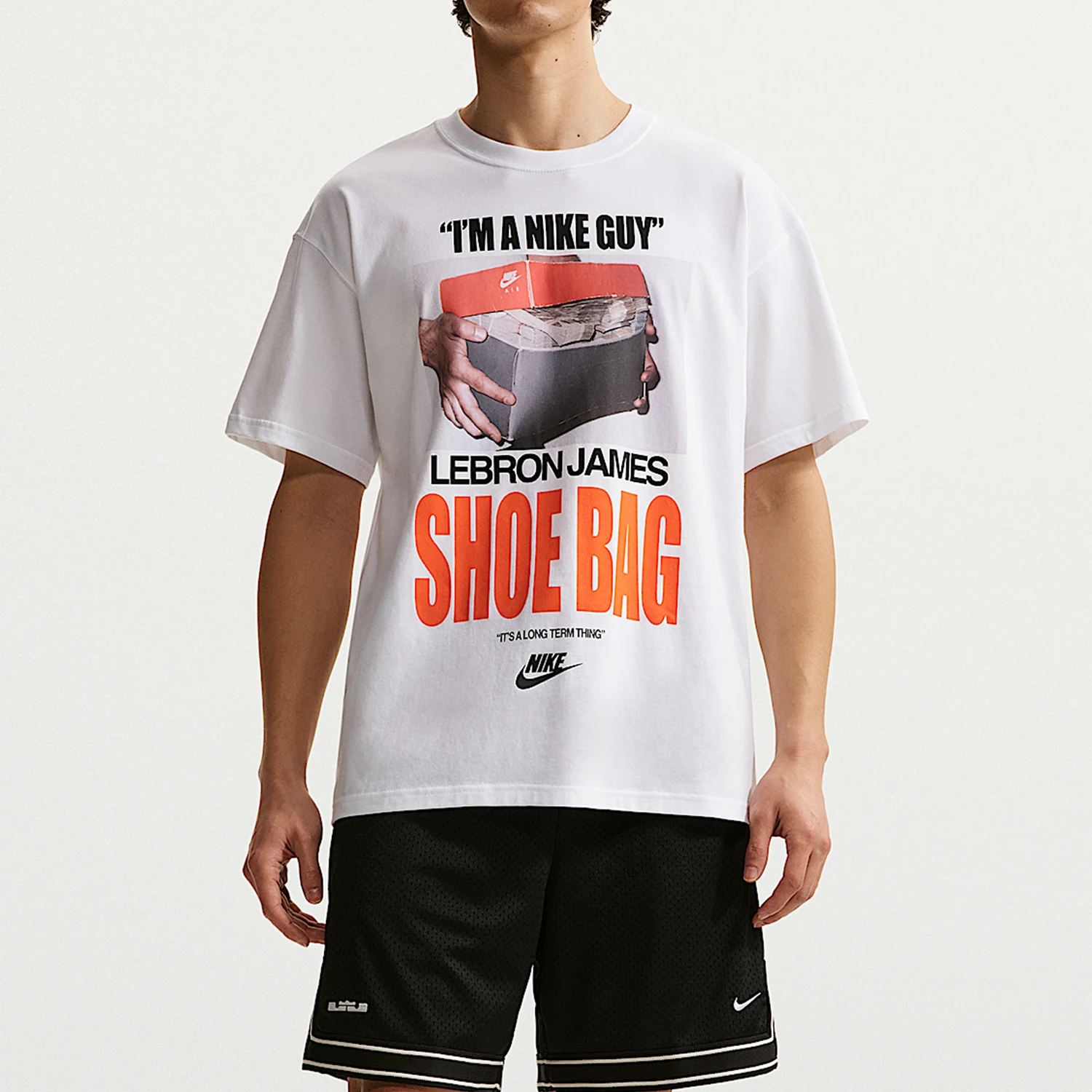 Nike genuine LeBron Shoe Bag men's basketball short sleeved T-shirt IH8574-100