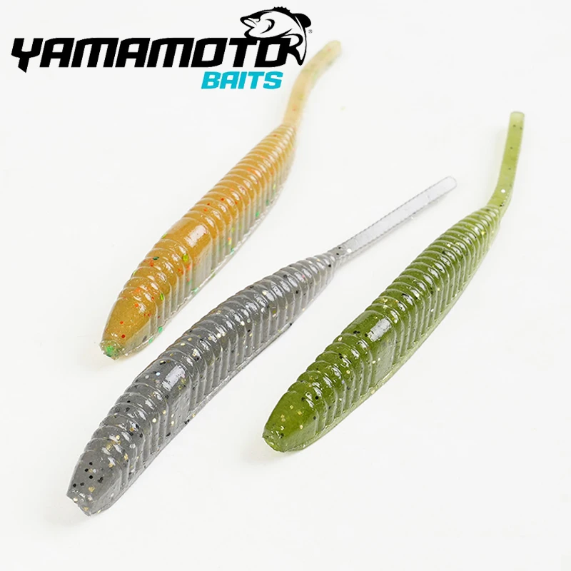 

YAMAMOTO4 Inch High Specific Gravity Shad Shaped Worm Needle Tail Fine Worm, Inverted Fishing Lure Soft Bait