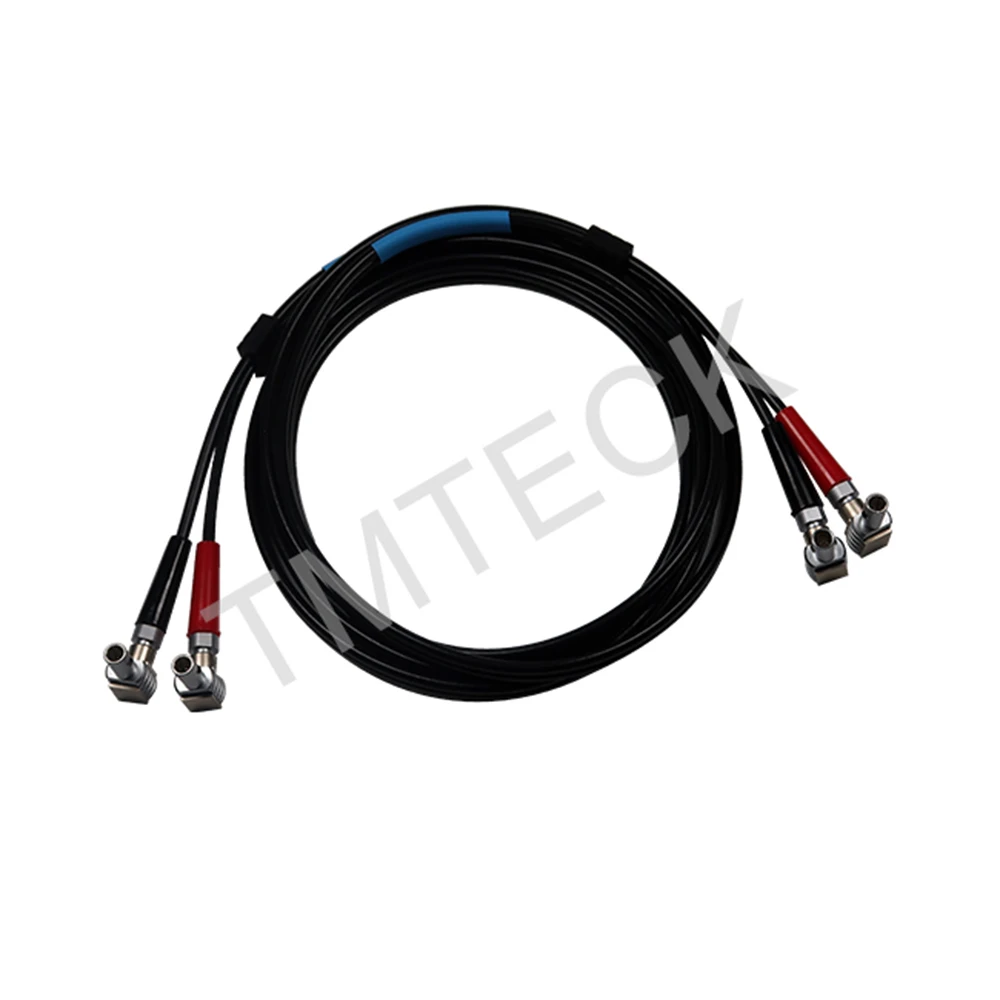 DUAL RG174 Ultrasonic cable for Flaw Detector, compatible with style 90 degree Lemo 00 to 90 degree Lemo 00