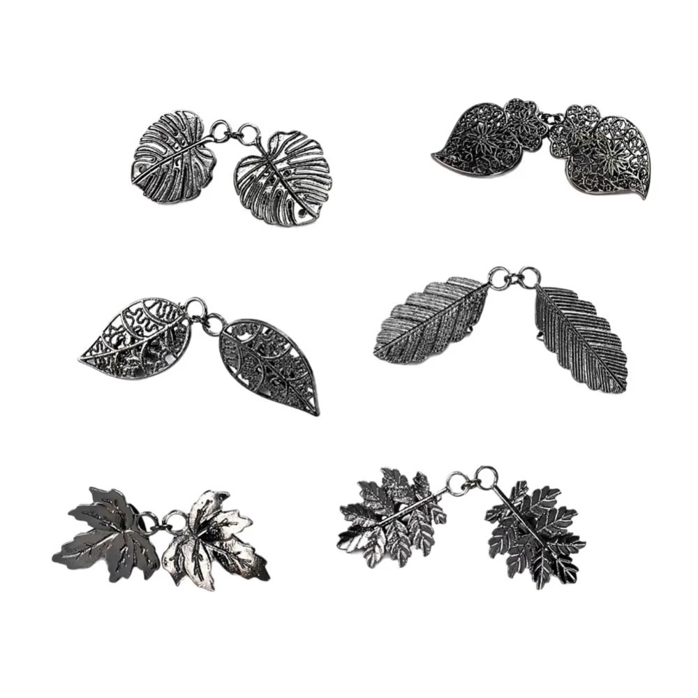 Retro Leaf Sweater Clips Cardigan Shawl Scarf Collar Brooch Clips Dress Shirts Back Cinch Clip for Female Girls Women Clothings