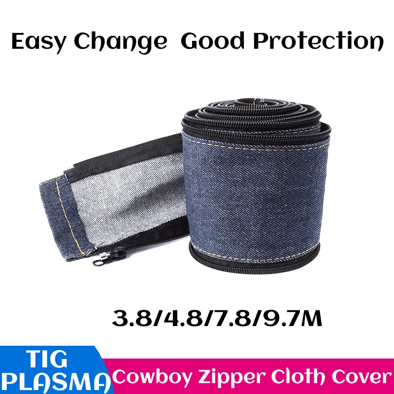 Cowboy Zipper Cloth Cover for TIG Welding Plasma Cutting Cable 3.8M 4.8M 7.8M 9.7M Welding Gun Cable Cover Plasma Cable Cover