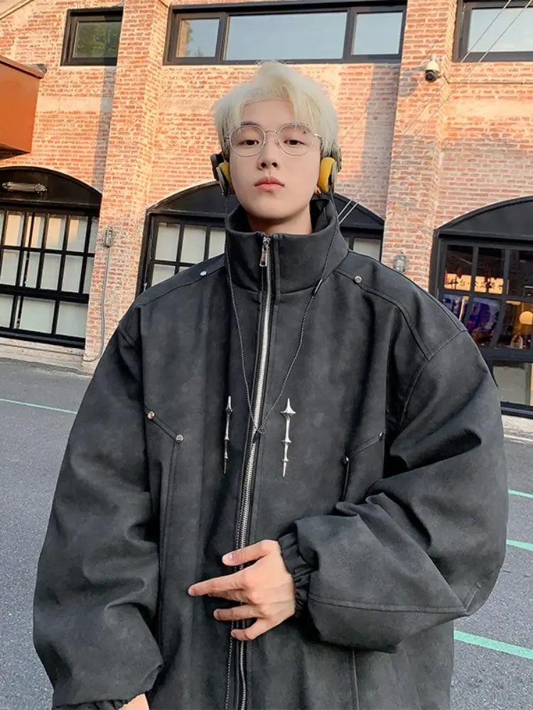 

Мужская повседневная куртка 2024: Новинка осенне-зимнего сезона, ретро-стиль, американский дизайн, универсальная, для отдыха, с воротником-стойкой, высокое качество, верхняя одежда